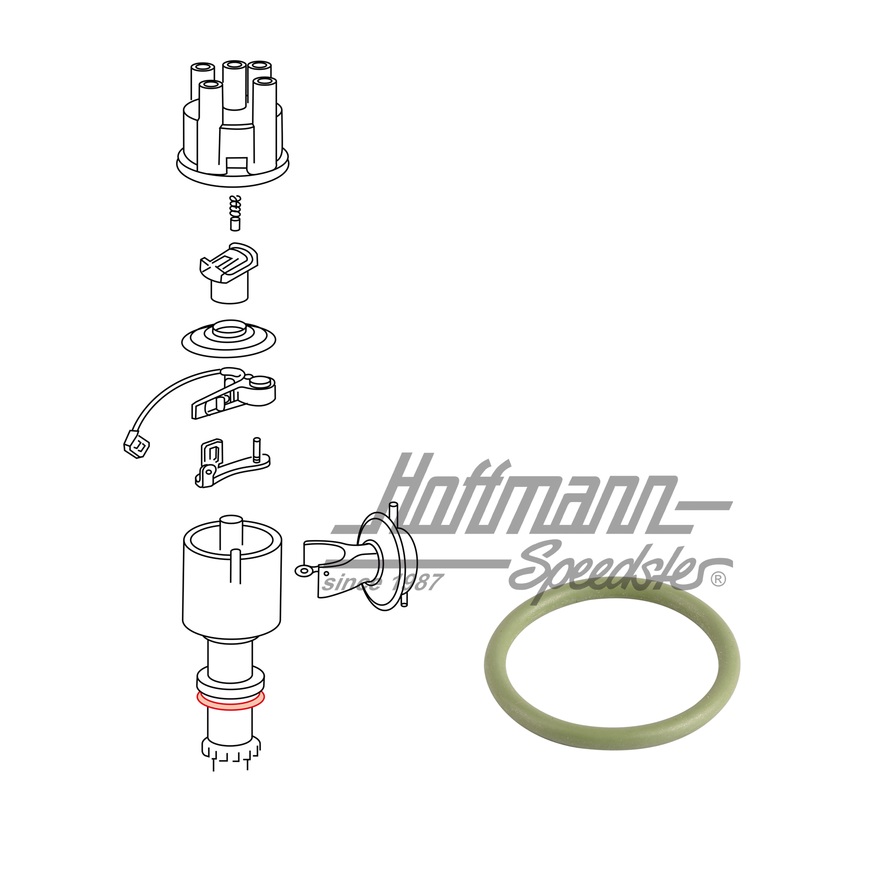 Sealing ring, distributor, 1.6-1.8 | 026 905 261 | 409-1030