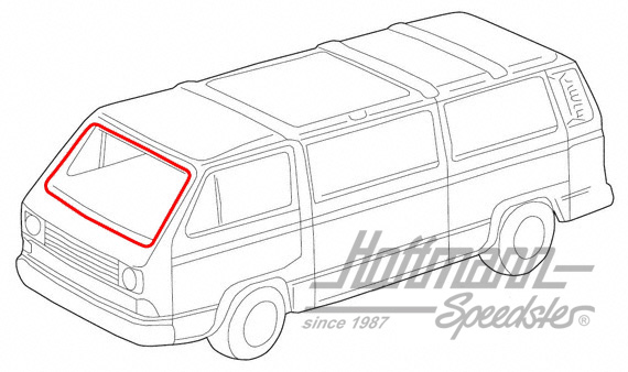 Front window seal, Bus T3, with groove | 255 845 121 | 350-5006