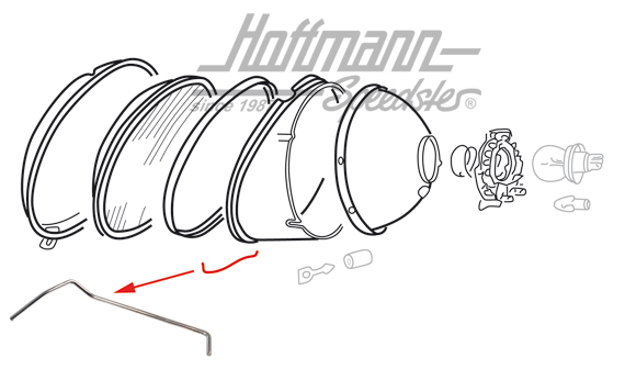 Clamp, headlight rim, -7.67 | 111 941 125 B | 020-4453-03