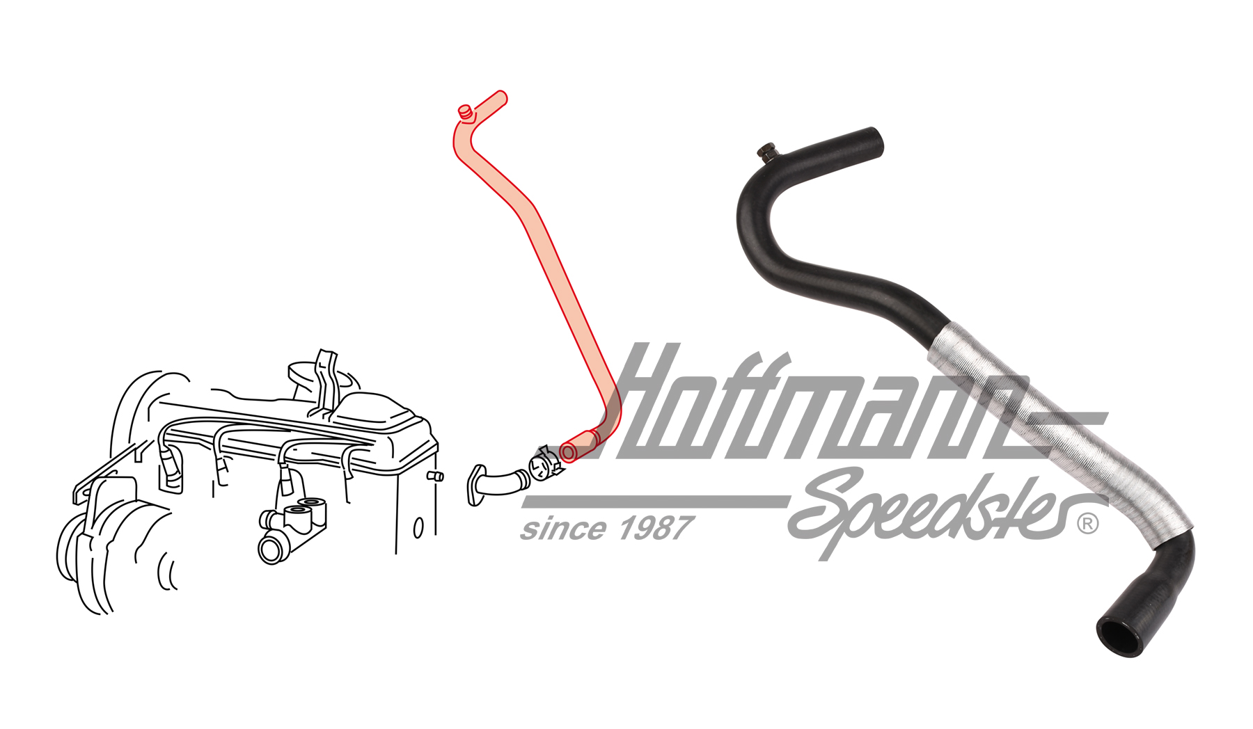 Cooling-water hose, 1.8-2.0, 90-95 | 044 121 073 T | 401-1930-08