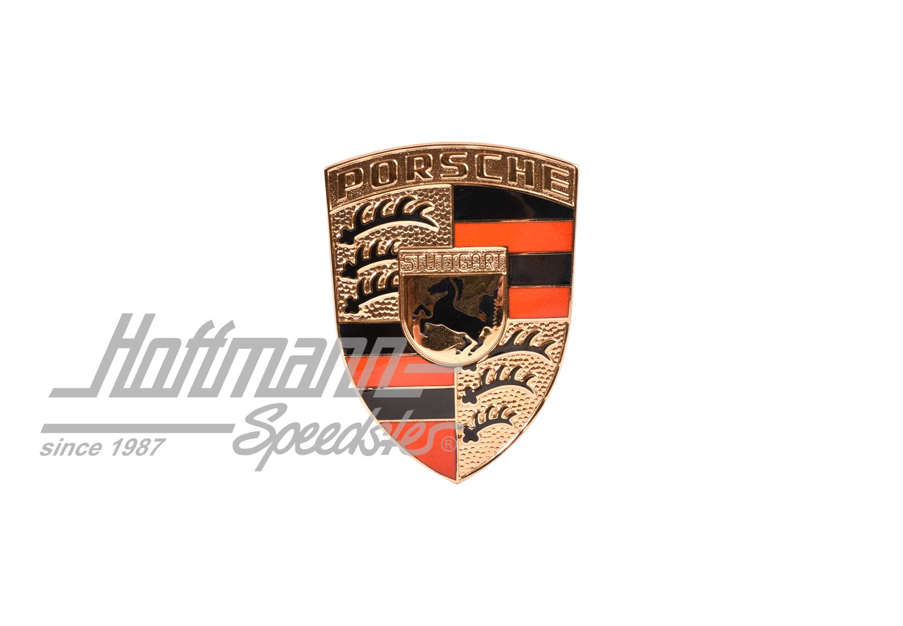 Front hood emblem, 911, 66-73, orange, NOS | 91151020 orange | 580-0900-02