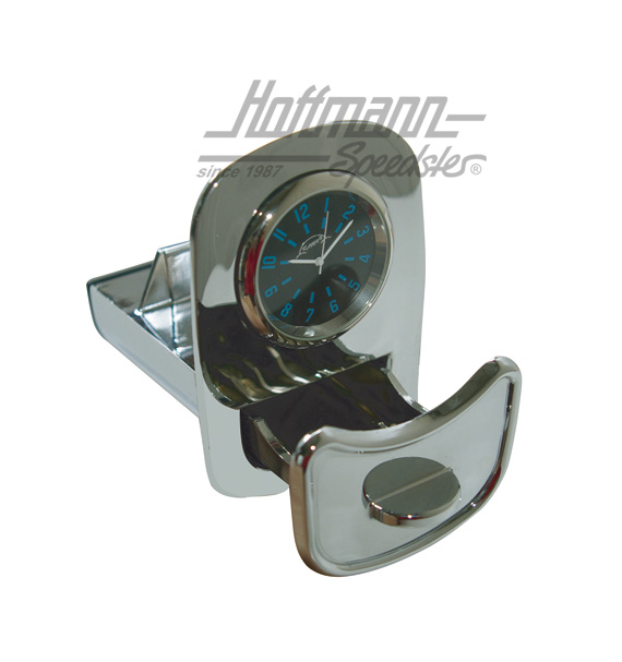 Ashtray, with clock, chrome | 111 857 000 | 020-2001-50