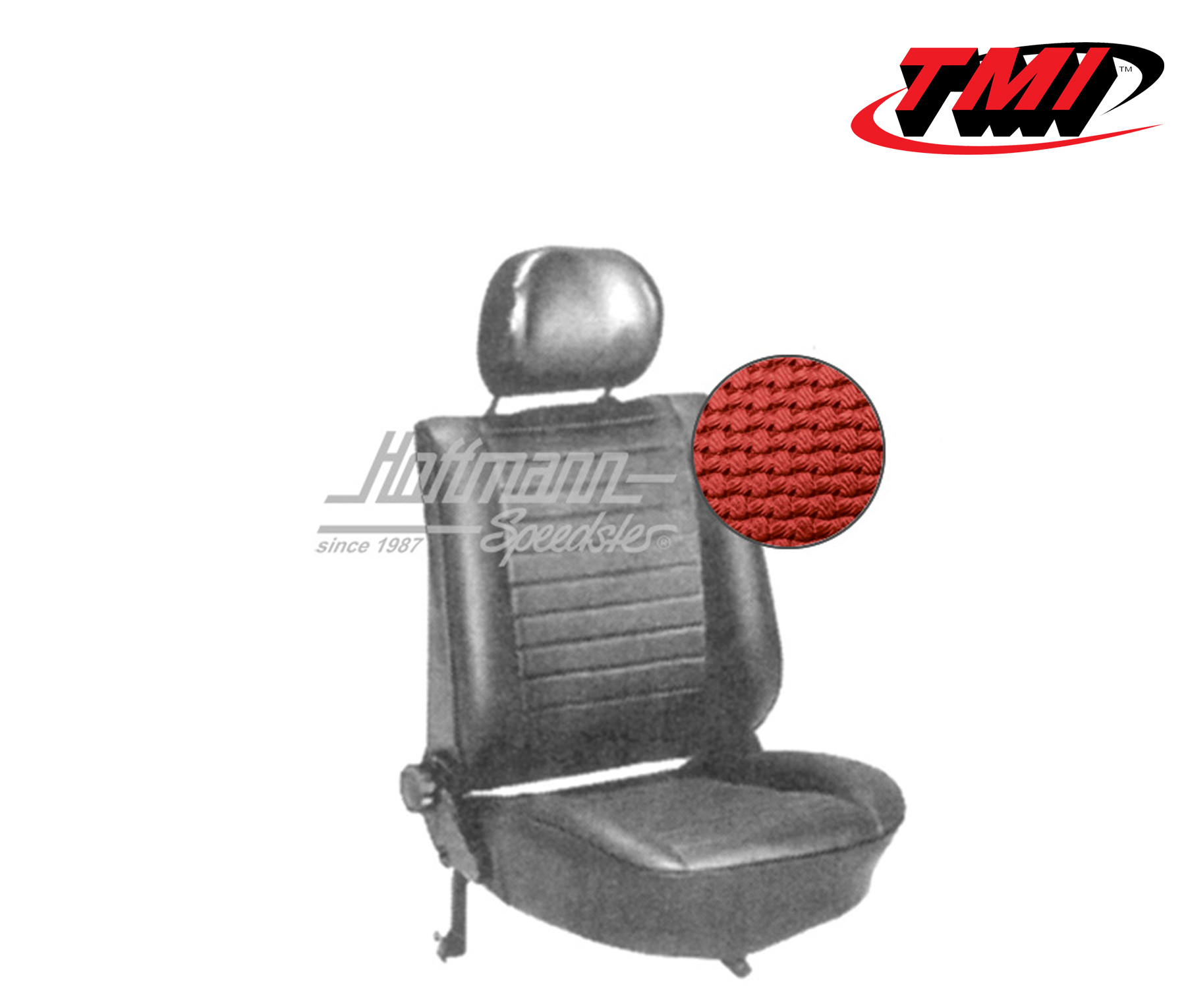 Seat upholstery, Conv., 8.76-, Basketweave, red | 43-1328-07 | 055-6410