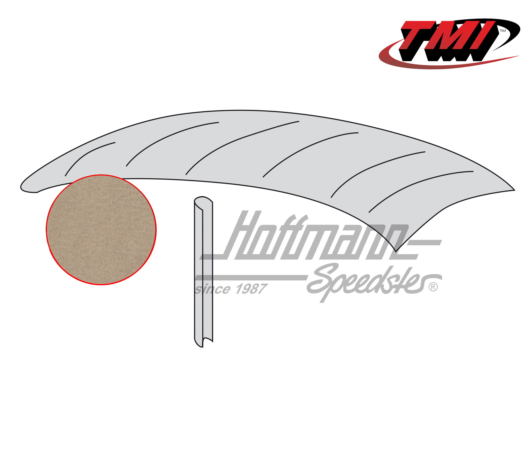 Headliner, original style, Mohair, ivory, 8.46-7.52 | 20-1114-77 | 055-7190-70