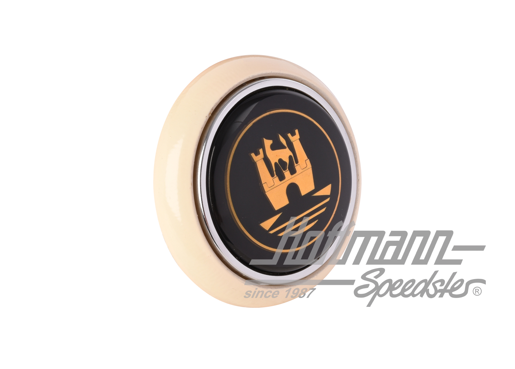 Horn button, white/black/gold, 55-67 | 211 951 669 IG | 020-1882-18