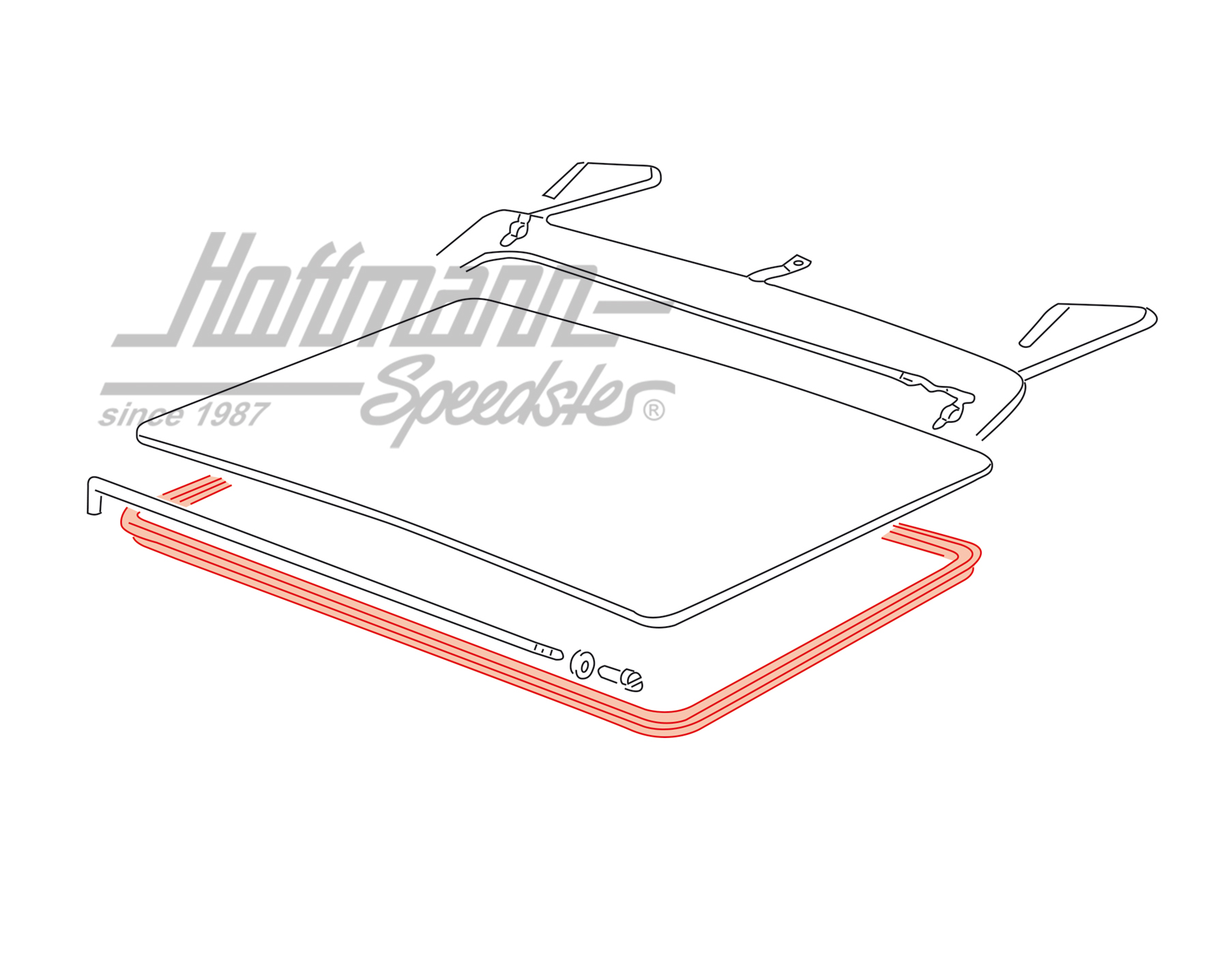 Seal, sliding roof, 924/944, 76-85                                                                  