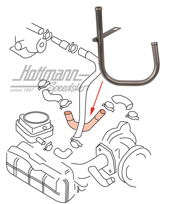 Water pipe, water pump/oil cooler, stainless | 025 121 065 | 307-4024-40