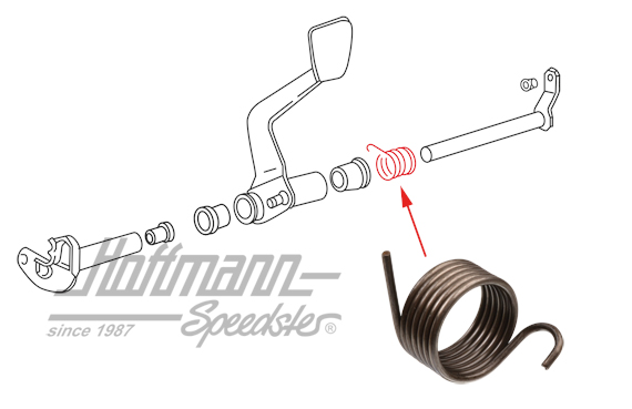 Spring, brake pedal, 811, 74-89 | 911 423 531 03 | 530-3120-38