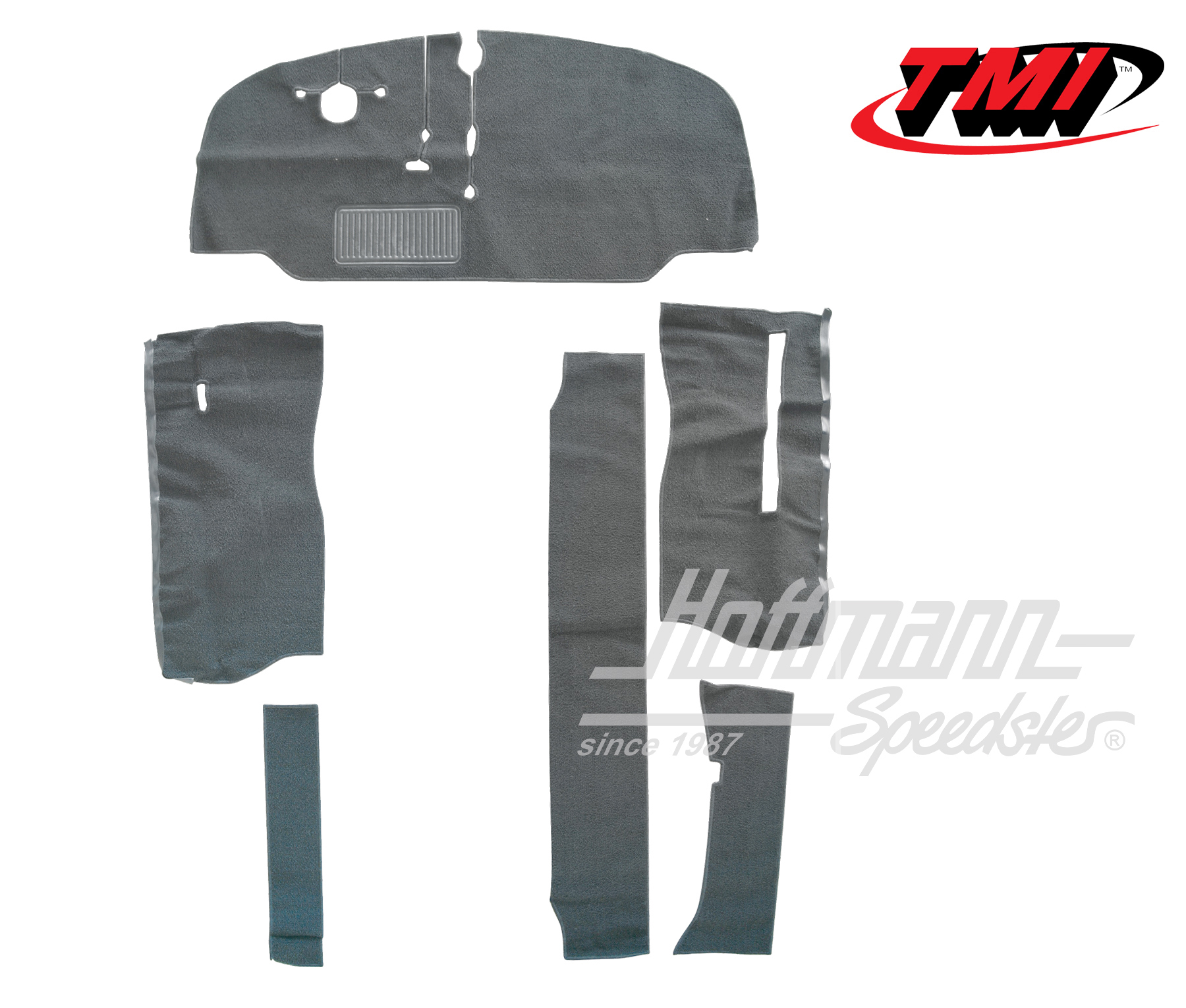 Carpet kit, drivers cabin, Bus T2, 67-72, grey | 34-F2125-407 | 098-0032
