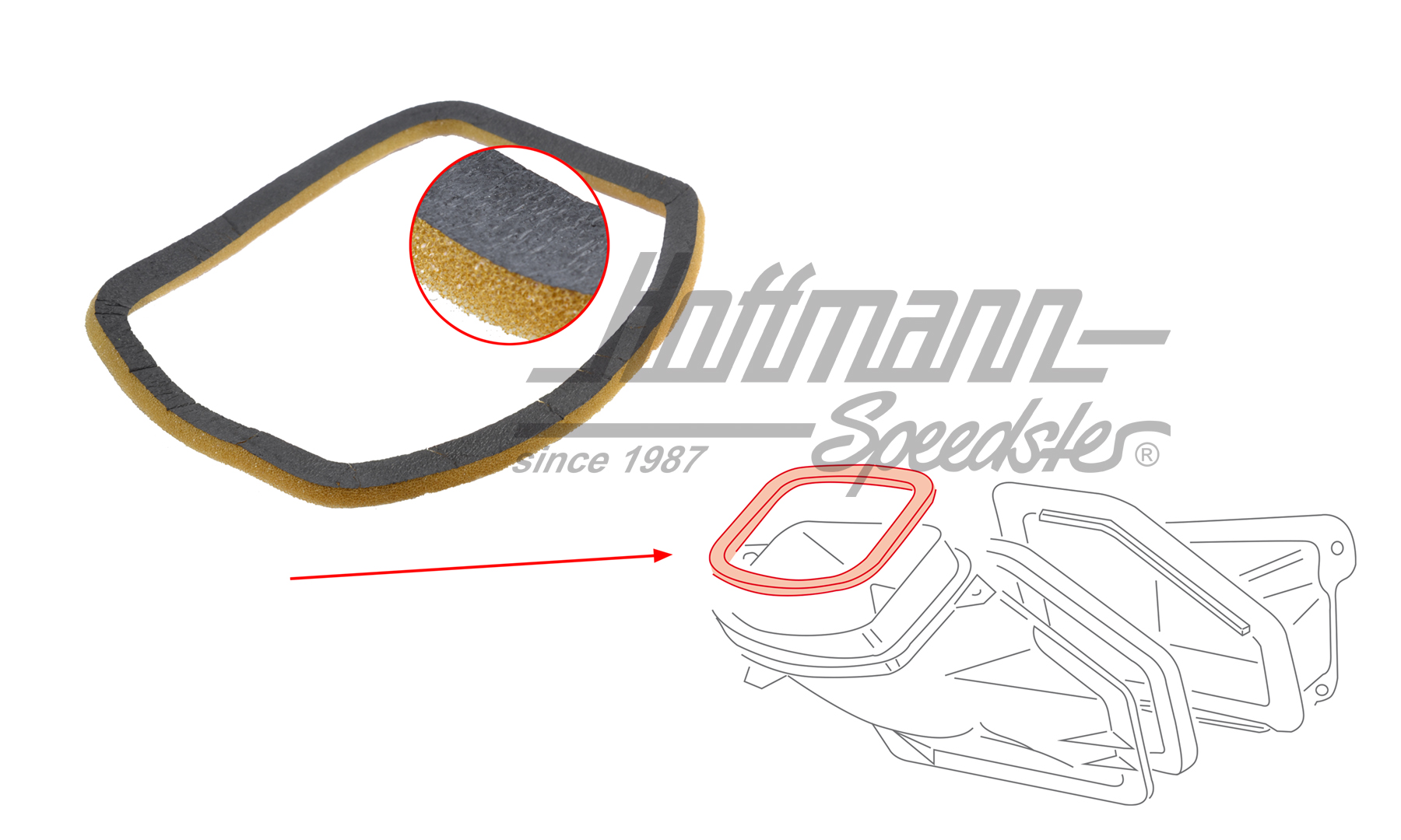 Seal, air duct/heating, 9.90-12.95 | 701 819 141 | 408-5400-04