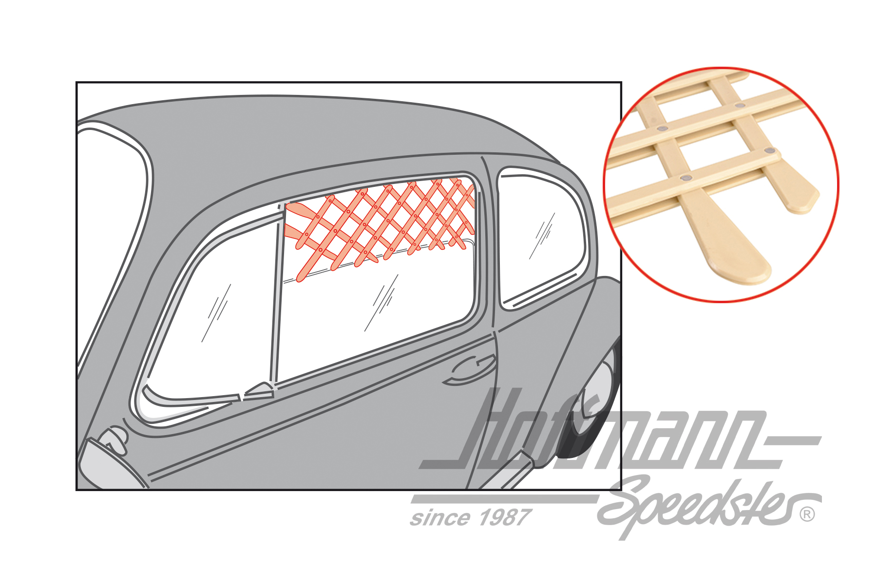 Ventilation grille, wind-up window, universal                                                       