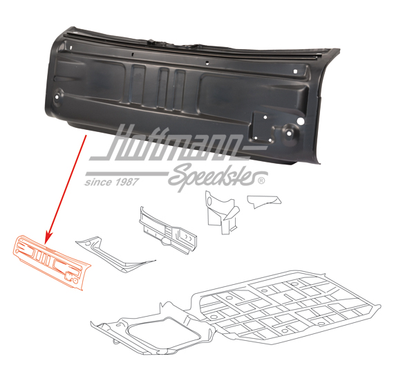 Transverse wall, front, 74-89, without air conditioner | 911 501 099 04 | 590-0190-12