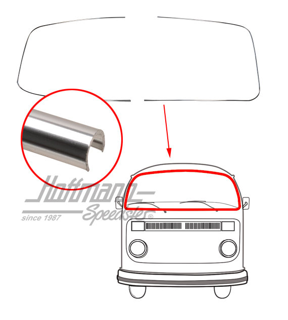 Ornamental frame, aluminium, front window, T2, 67-79 | 241 853 305 | 097-1280-05