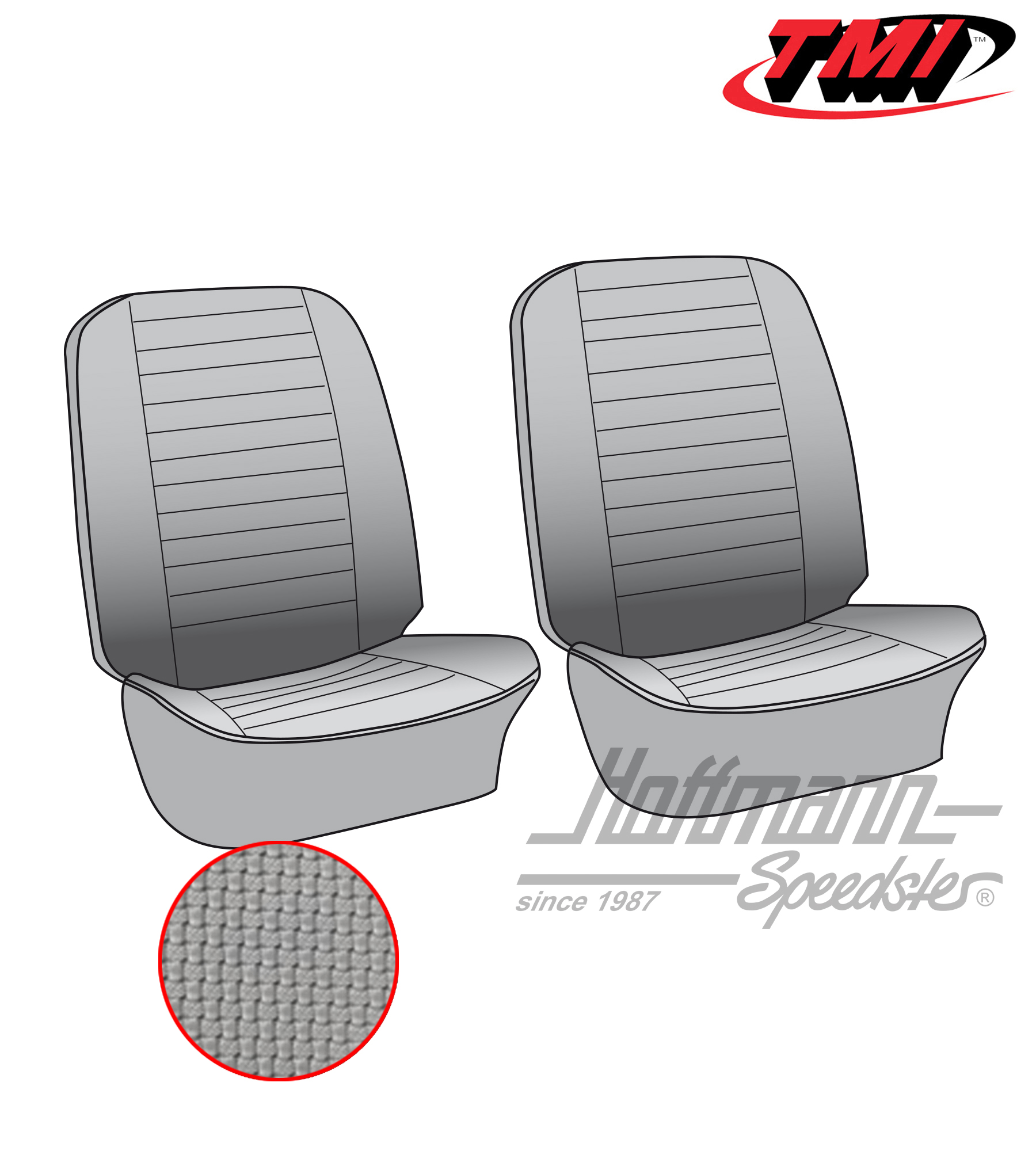 Seat upholstery, front seats, 73-76, grey | 43-2115-06 | 098-0624-35