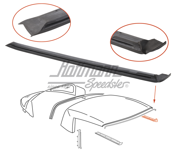 Seal, roof frame, outside, .83-.85, left                                                            