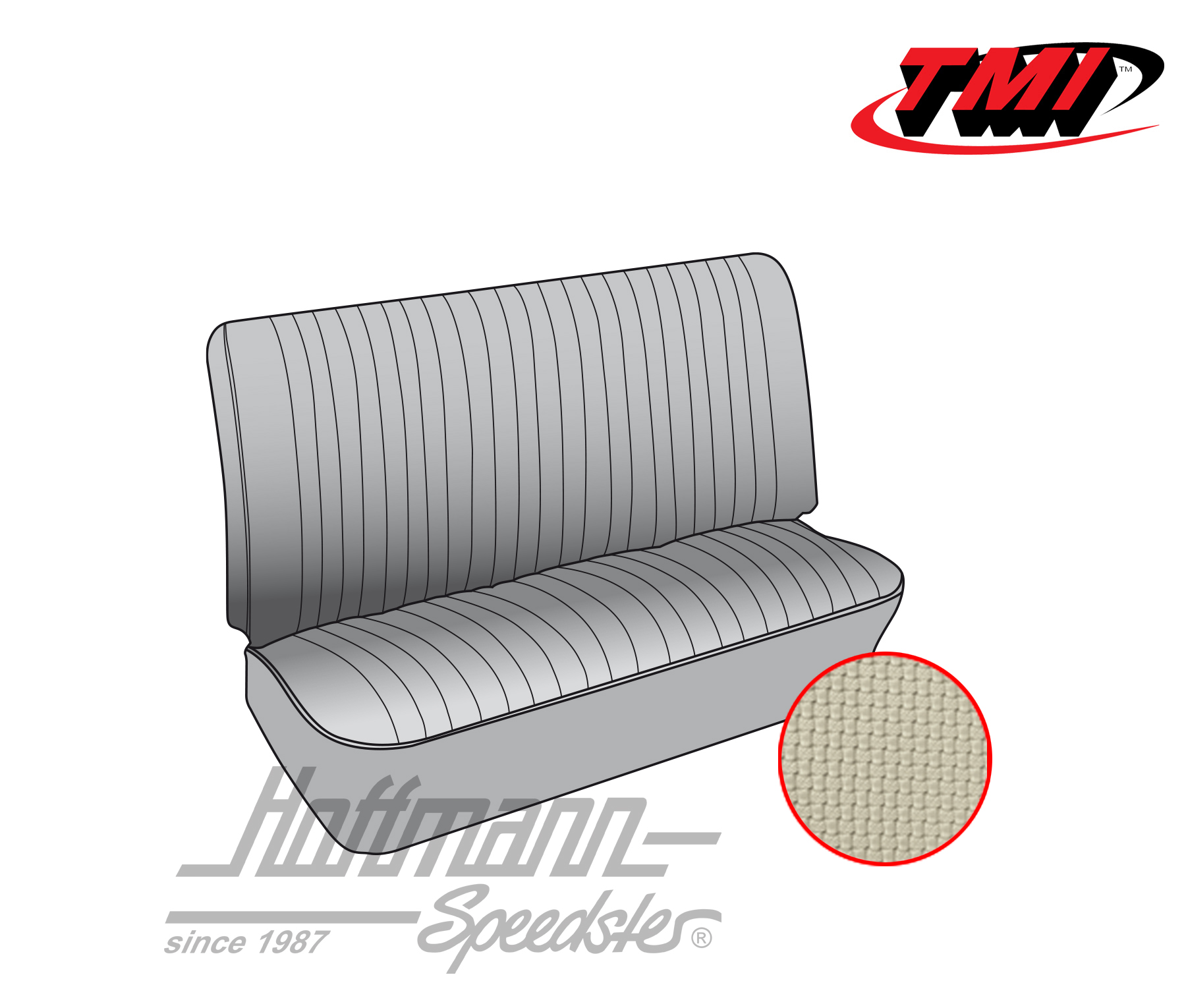 Seat upholstery, central bench 3/4, 73-79, off-white | 43-2123-05 | 098-0659-50