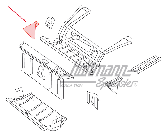 Reinforcing plate, front, Type 181, right                                                           