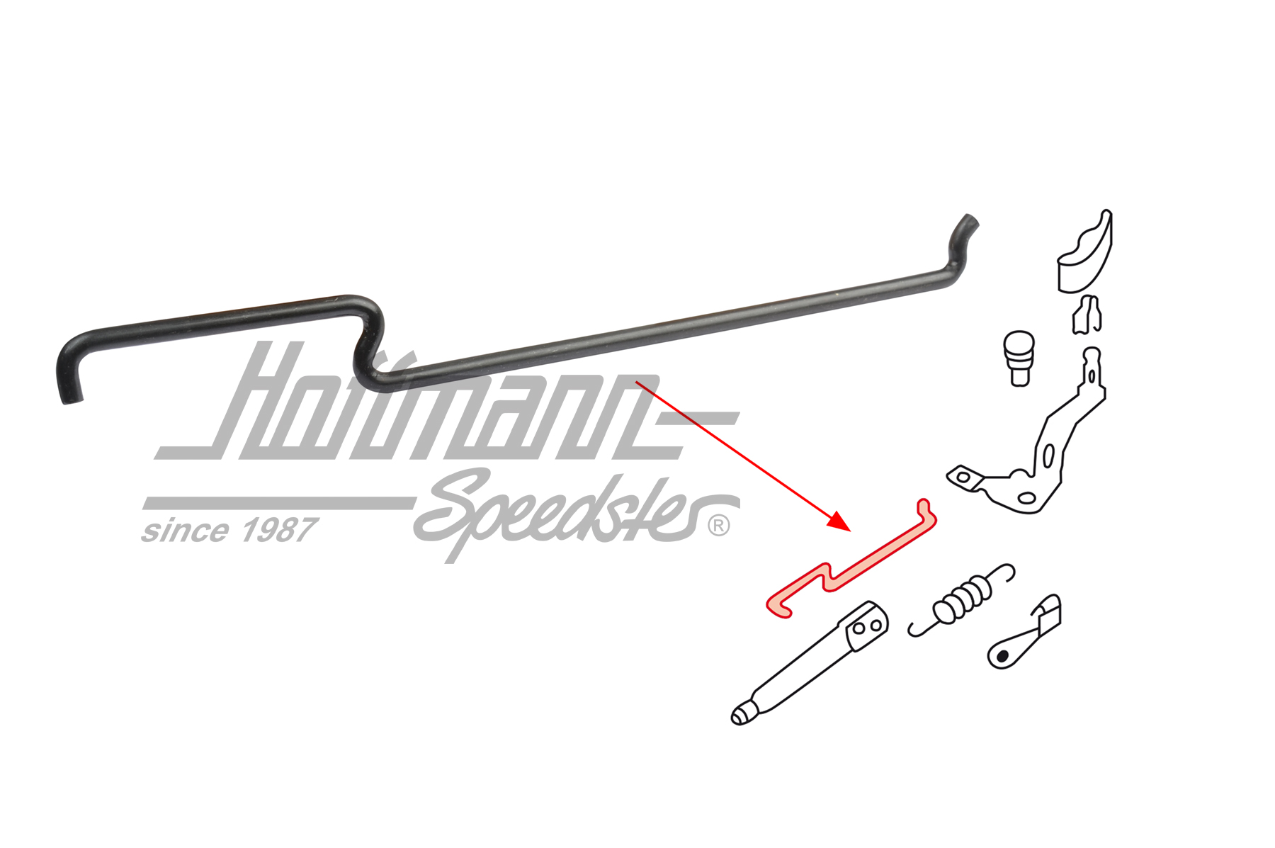 Pull rod, seat adjustment, 8.72-7.75                                                                