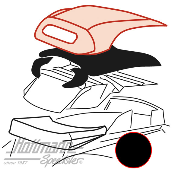 Convertible top, 8.72-.80, Sonnenland, black |  | 020-4672-10