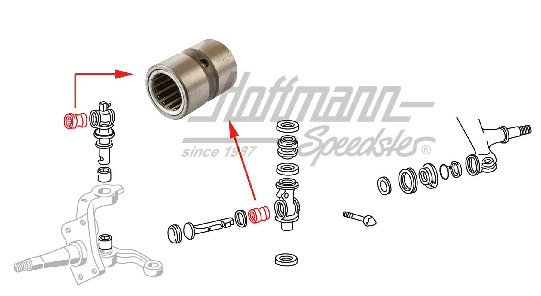 Needle bearing, link pin 20mm | 211 405 421 A | 089-3040-26