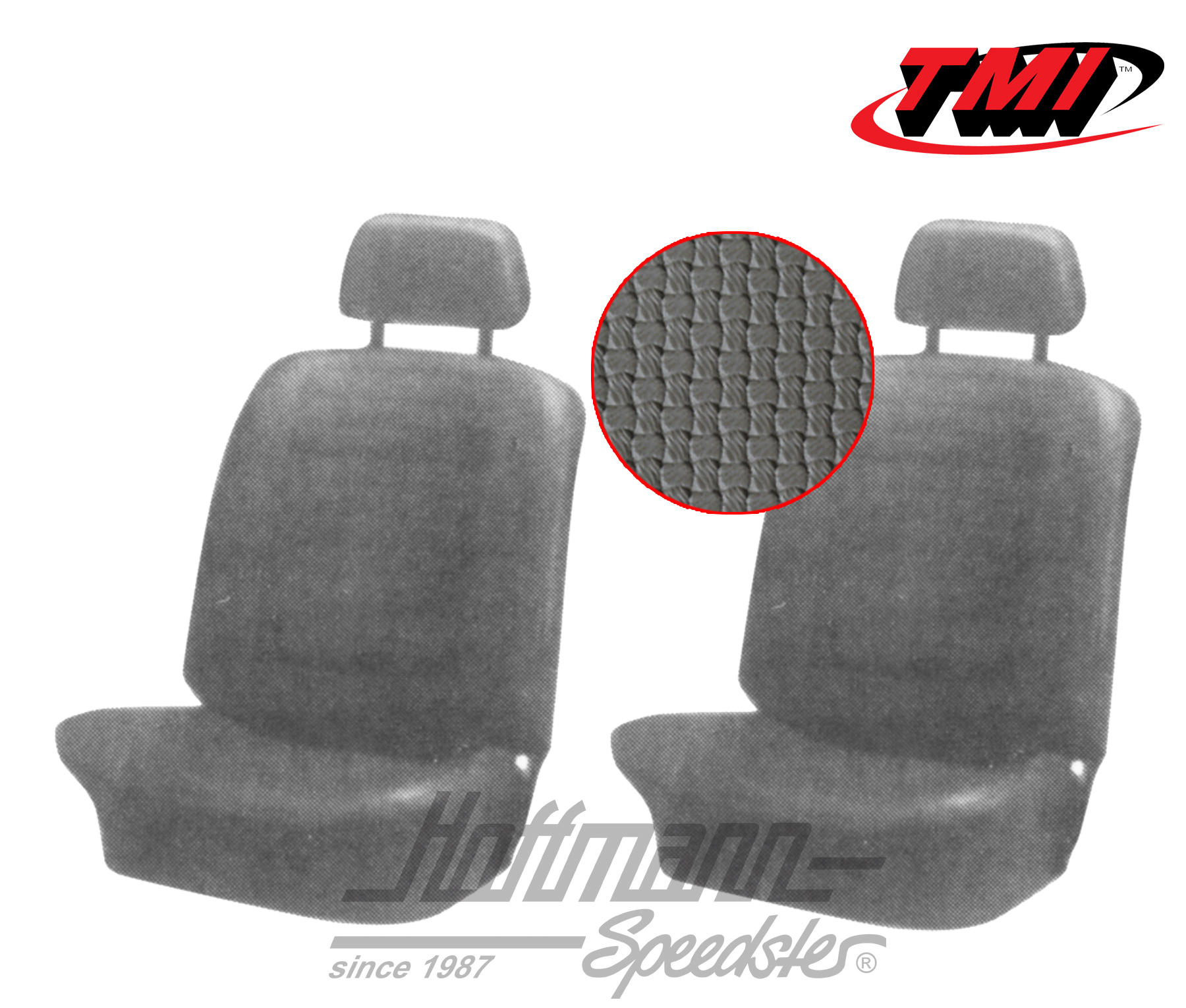 Seat upholstery, Karmann Ghia, front, 71-74, grey | 43-1507-06 | 066-0076-35