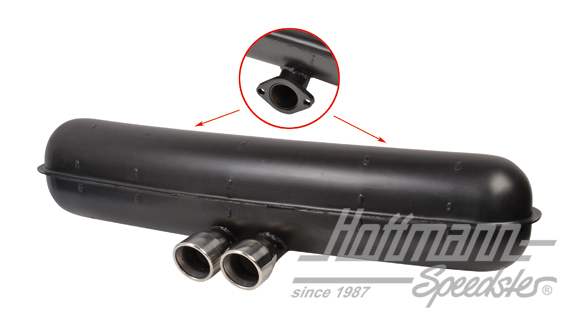 Sports exhaust, sheet steel, 2x75mm, 66-73                                                          