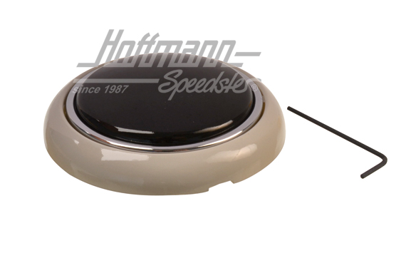 Horn button, grey/black, Beetle / Bus, 55-67 | 211 951 669 GBK | 020-1882-08
