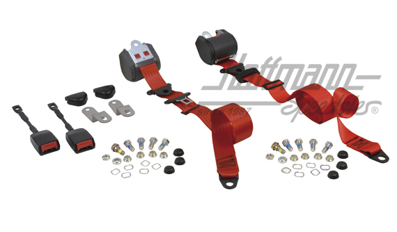 Retractor belt, front, Sedan / Convertible, red                                                     