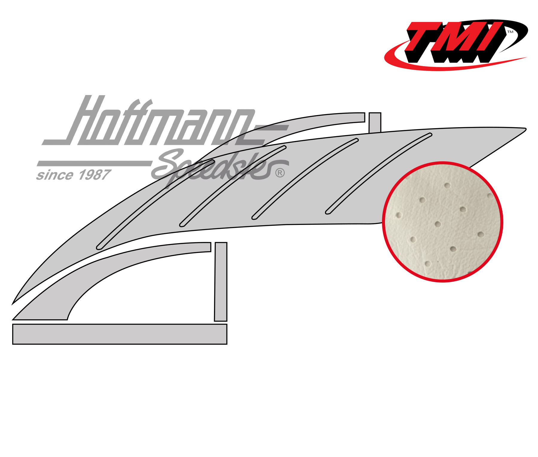 Headliner, Hatchback, perforated, off-white | 20-3313-44 | 069-9720