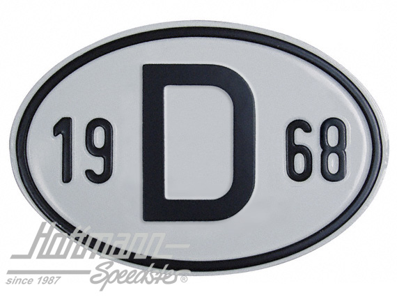 Nationality plate "D", alu, with year 1968 |  | 020-2396-68