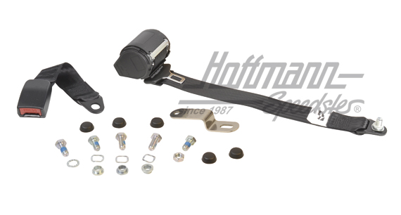 Retractor belt, rear, black, Sedan | 6010 | 045-9186