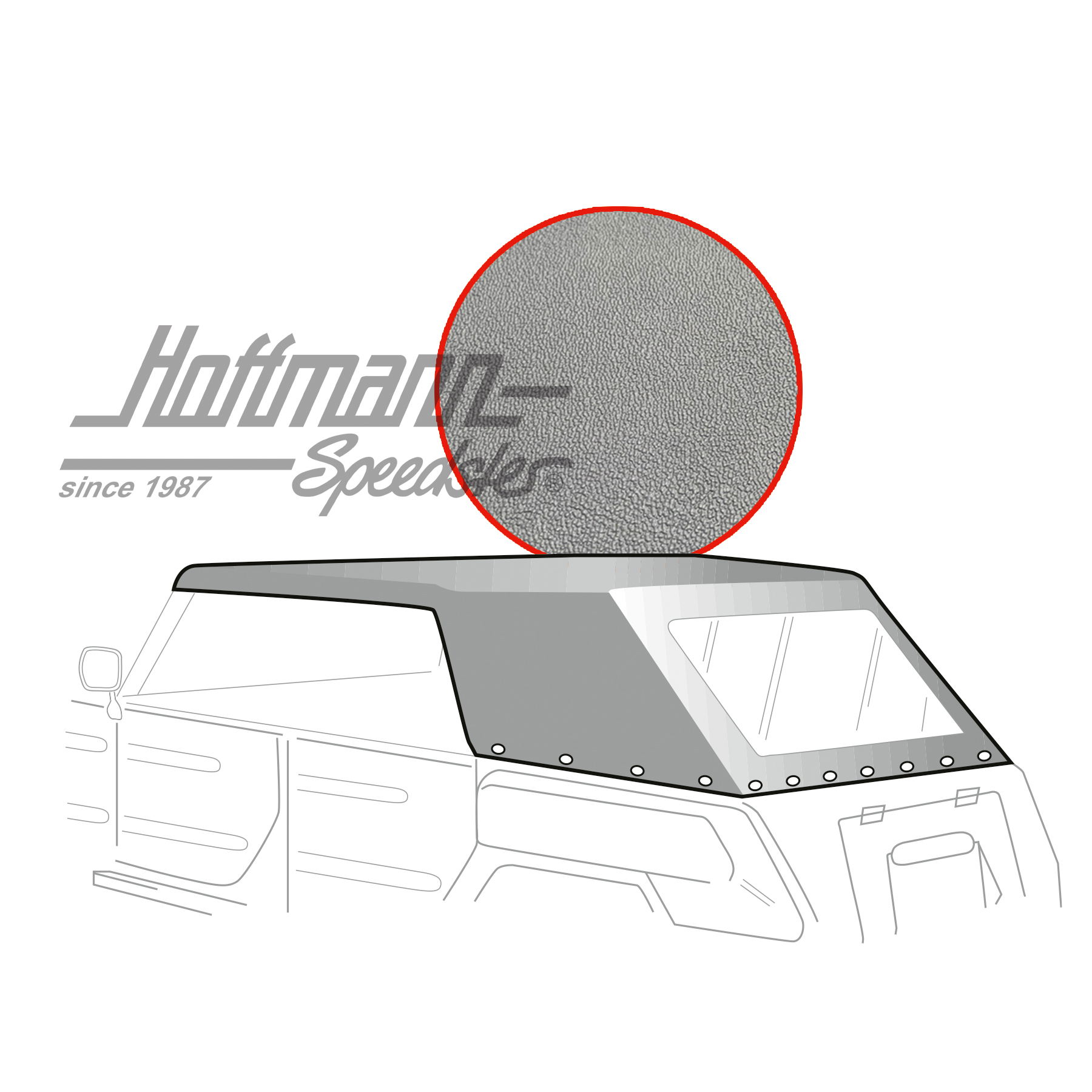 Folding top, Type 181, 69-79, vinyl, grey | 22-4022-37 | 080-2872-80