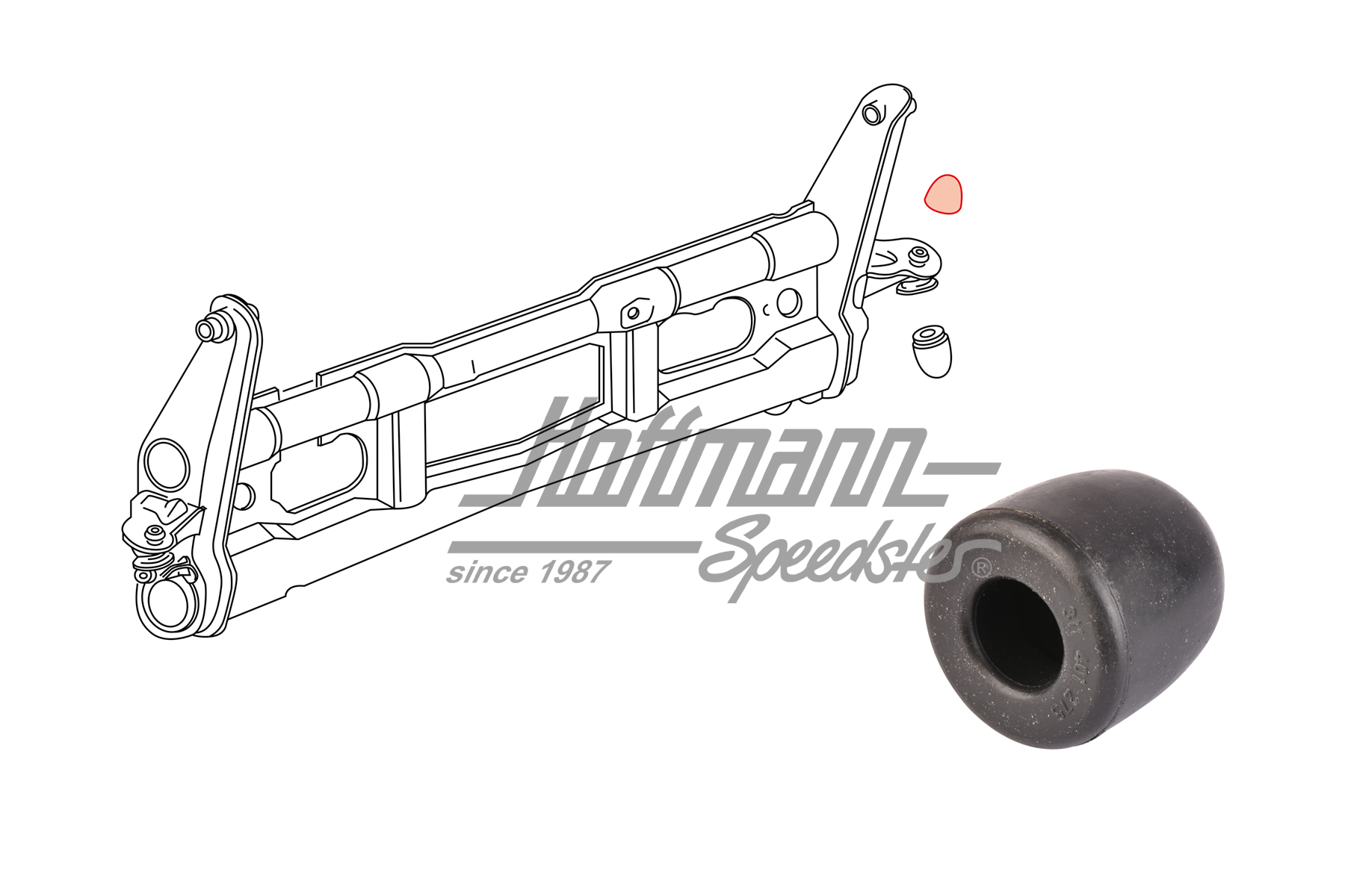 Rubber bump, torsion arm, Type 3, upper | 311 401 275 | 069-4310-16