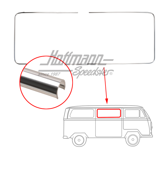Ornamental frame, aluminium, side window, middle, left/right | 241 853 333 | 097-1280-10