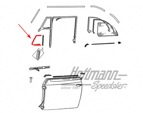 Vent-window seal, 10.52-7.64, left                                                                  