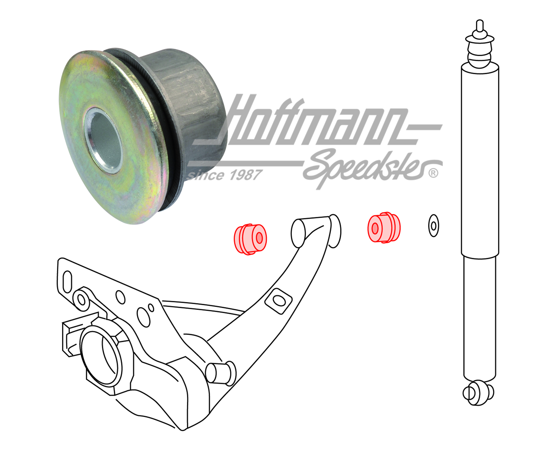 Axle-link mount, rear, 911, heavy duty                                                              