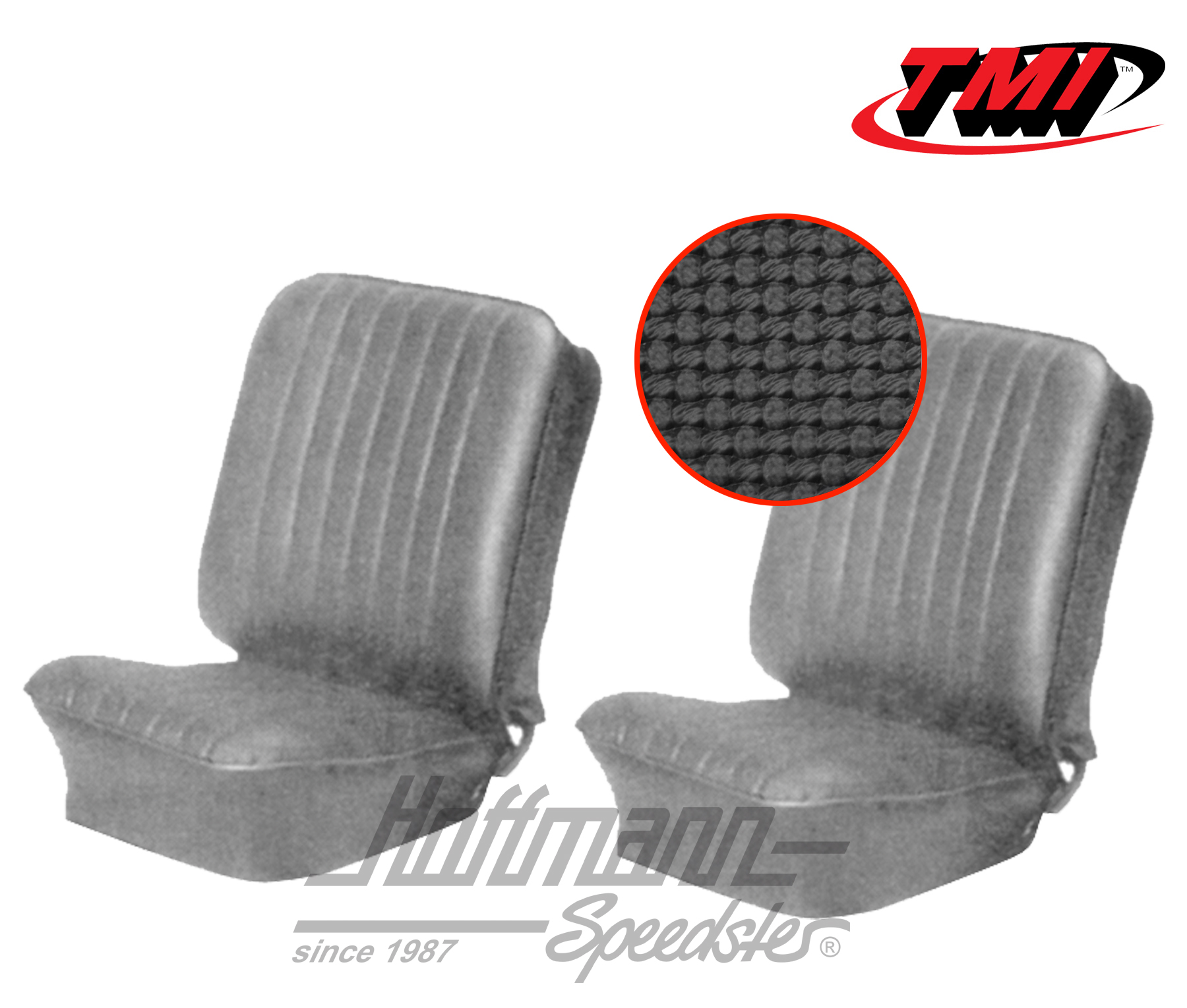 Seat upholstery, Karmann Ghia, front, 60-66, black | 43-1502-01 | 066-0067-40