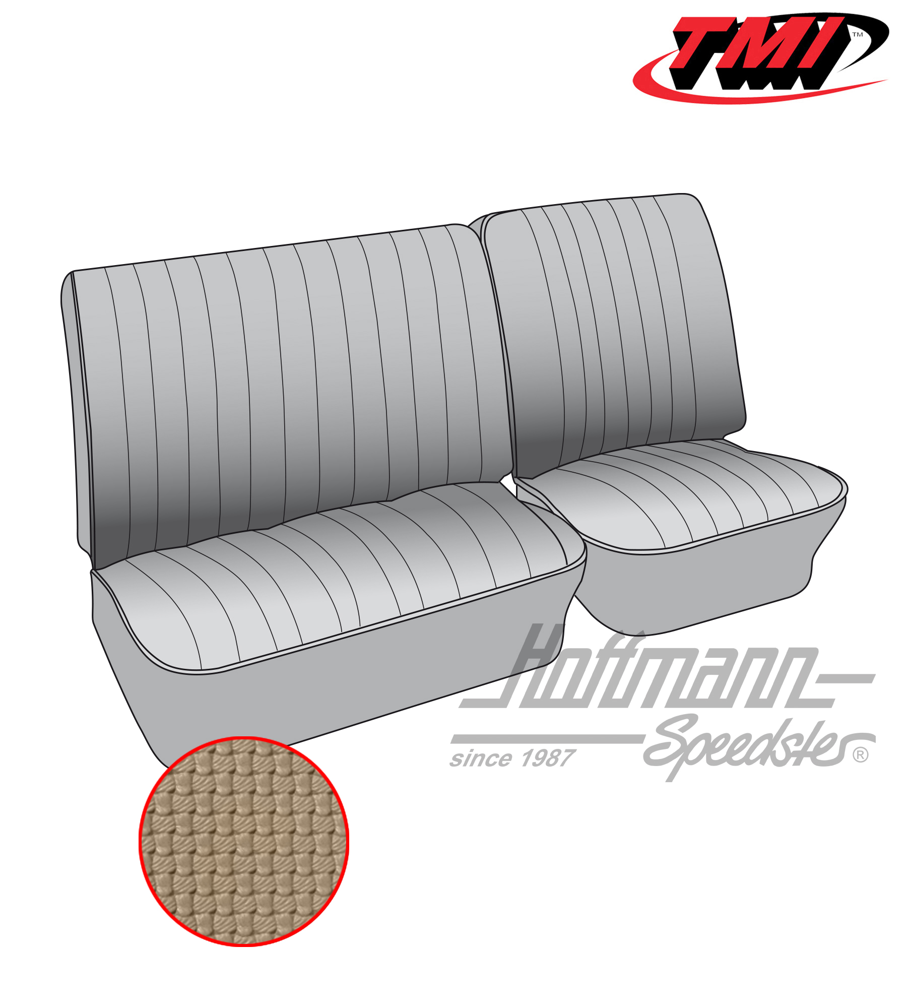 Seat upholstery, front bench, 73-76, beige | 43-2117-04 | 098-0633-30