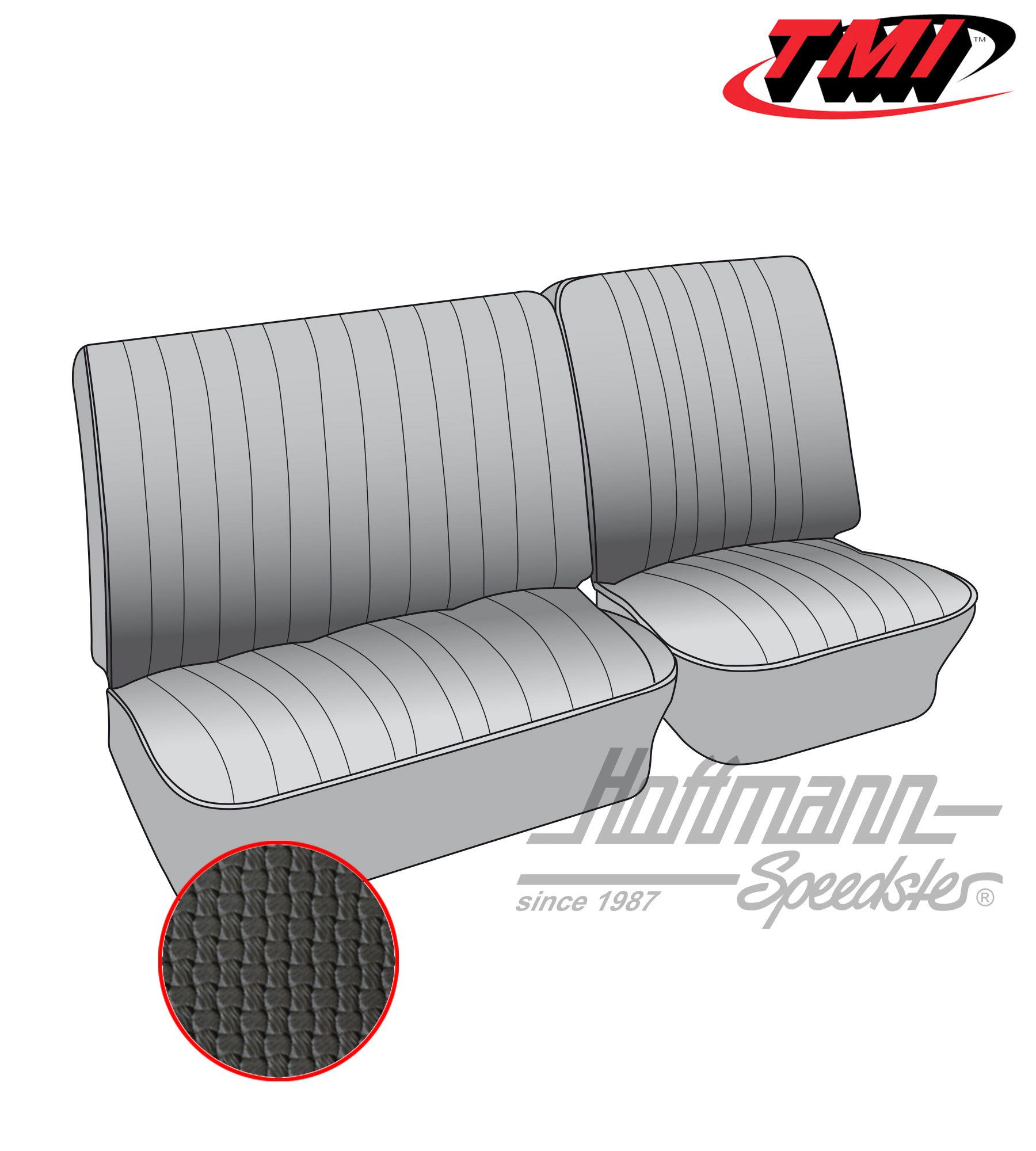 Seat upholstery, front bench, 62-67, black | 43-2111-01 | 098-0604-10