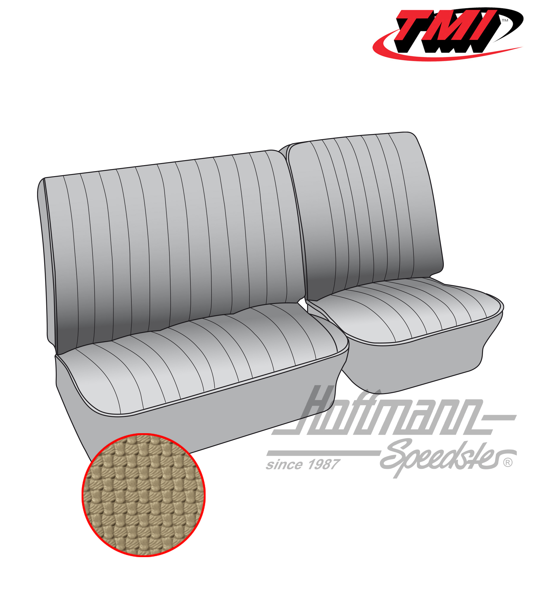 Seat upholstery, front bench, 62-67, beige | 43-2111-04 | 098-0604-30