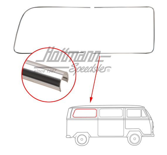 Ornamental frame, aluminium, side window, rear, right | 241 853 354 | 097-1280-12
