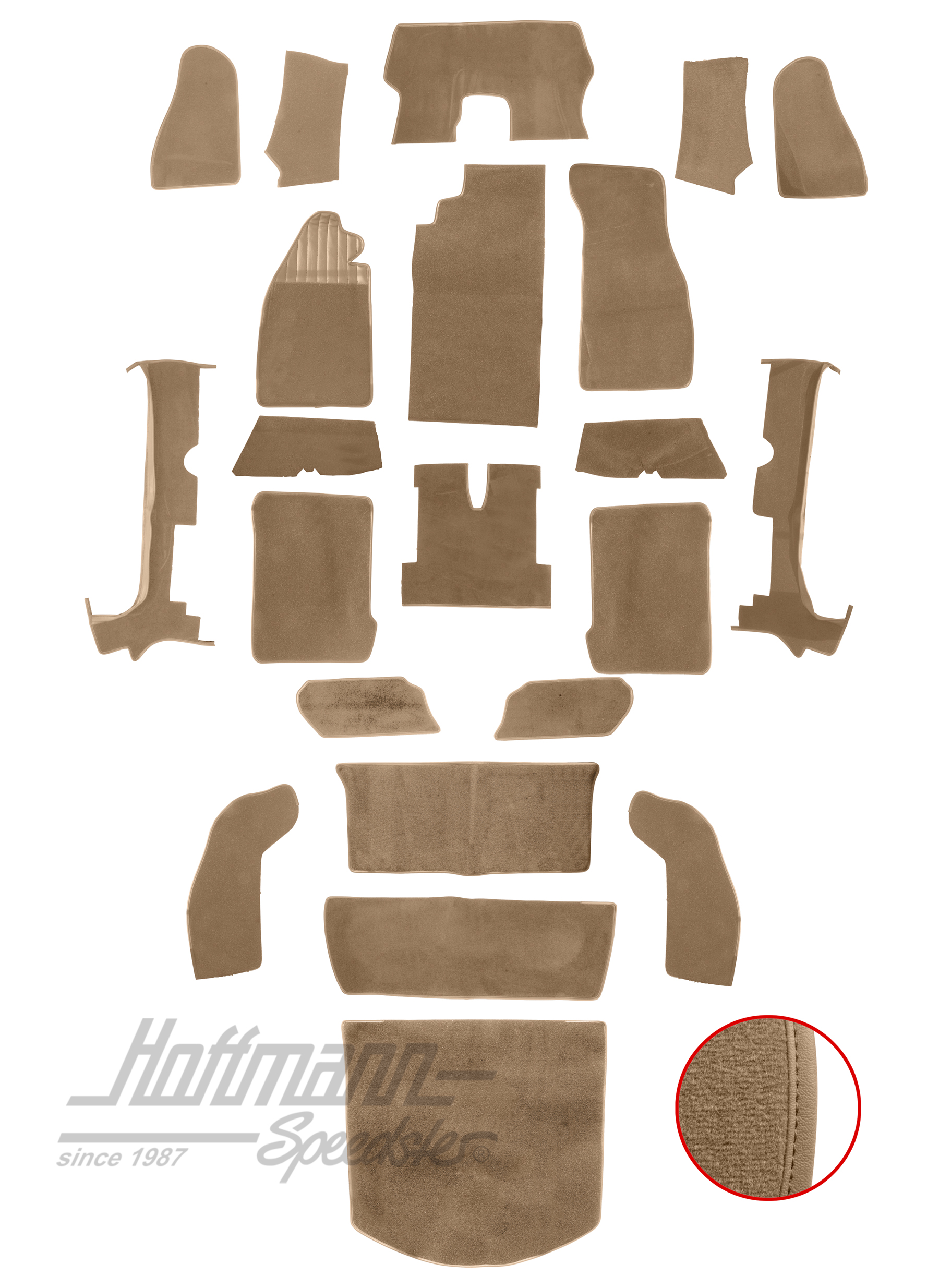 Carpet kit, Beetle Convertible, 1303, beige |  | 026-6125