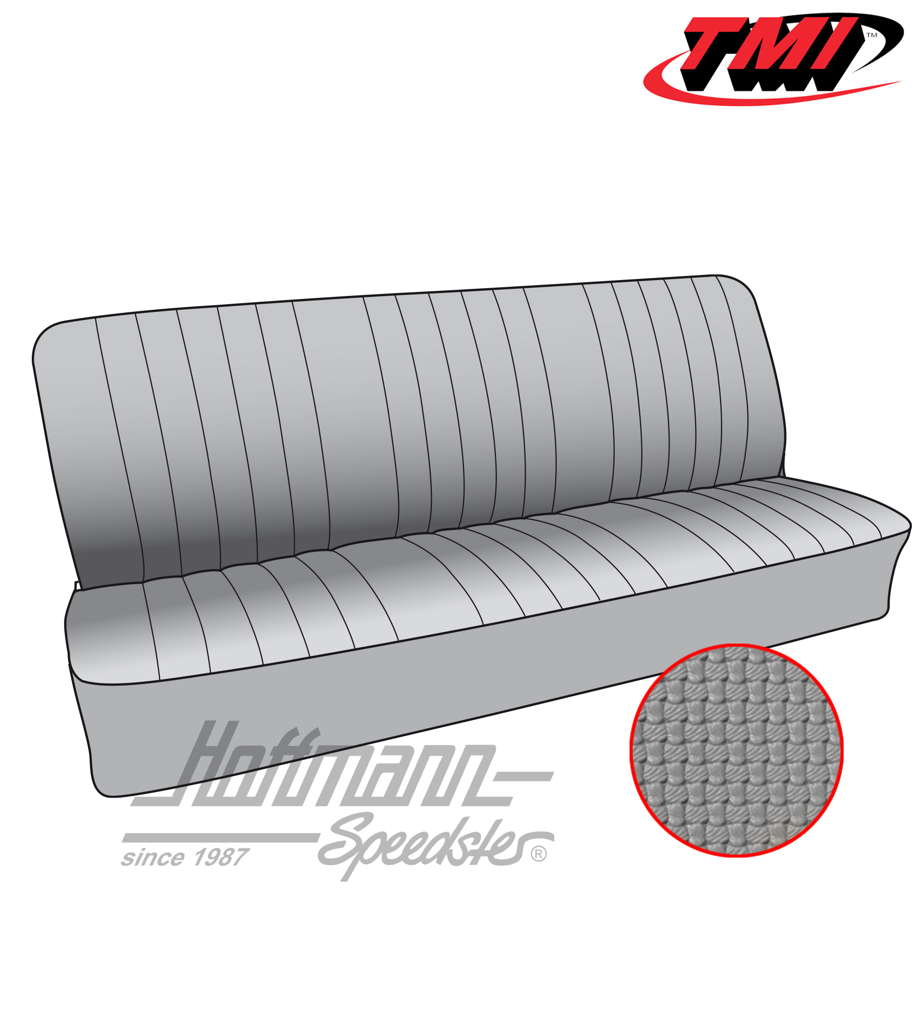Seat upholstery, rear bench, 50-67, grey | 43-2121-06 | 098-0670-35