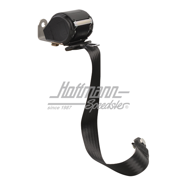 Retractor belt, rear, black, Convertible                                                            