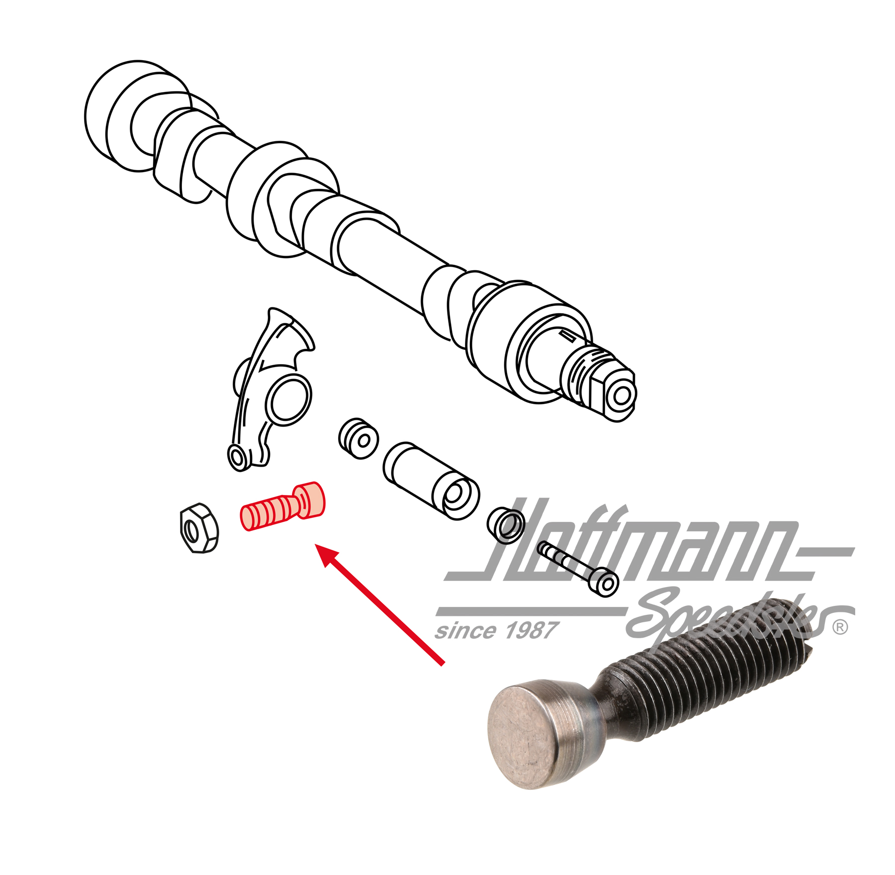 Valve adjustment screw, 911/964/914 | 901 105 370 02 | 530-0906