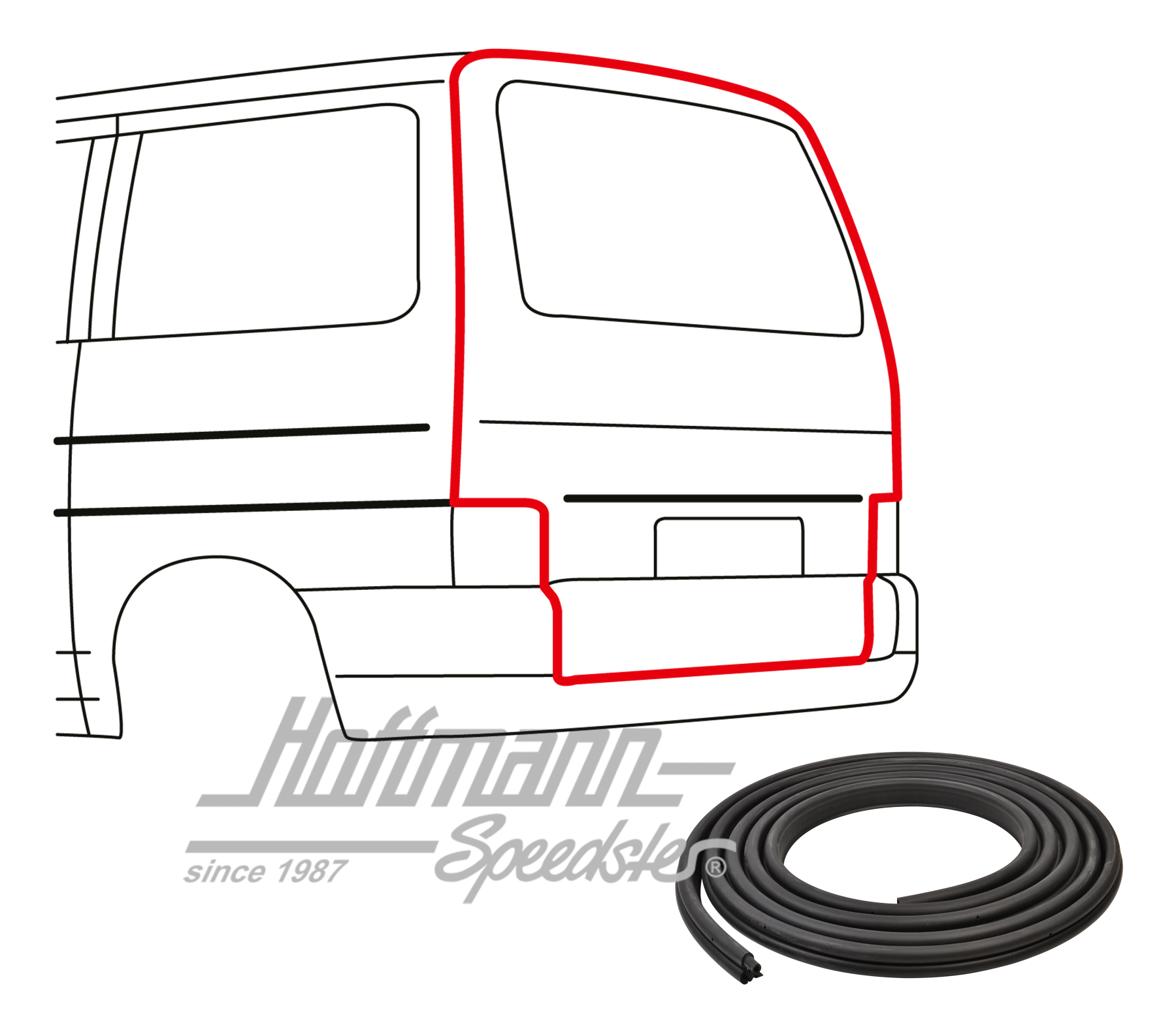 Seal, hatchback/hinged doors, Bus T4 | 721 827 705 B | 405-2005