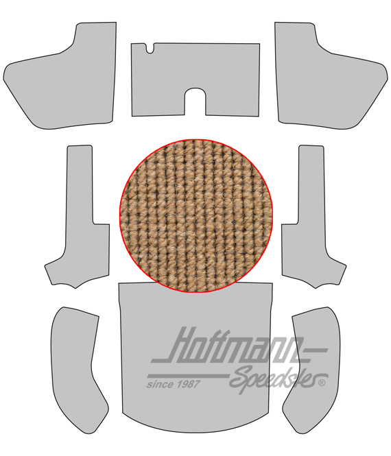 Carpet kit, Convertible, 56-64, hair yarn, beige |  | 026-5041-05