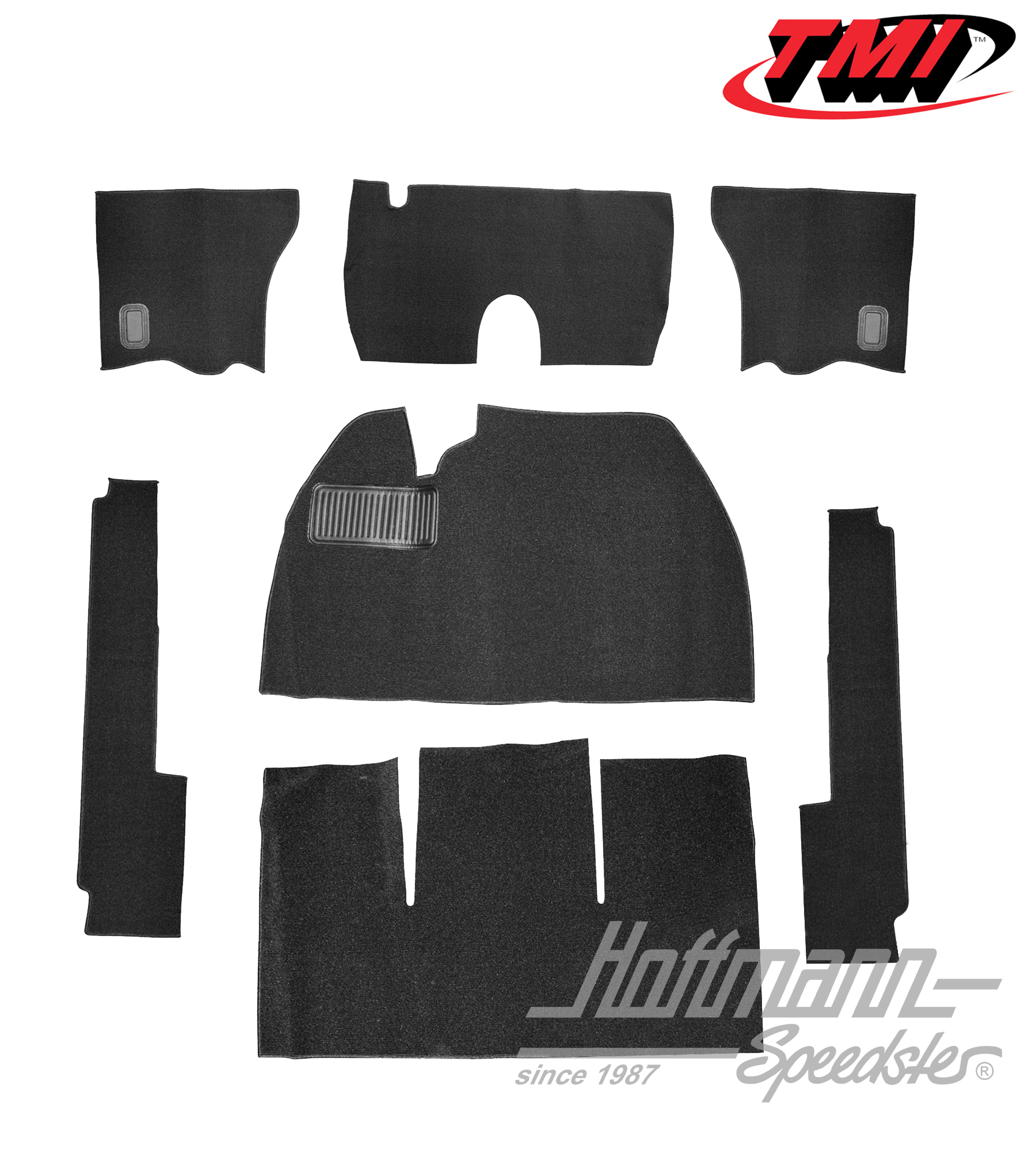 Carpet kit, Sedan, black, 8.53-7.57 | 34-F1115-301 | 020-5299