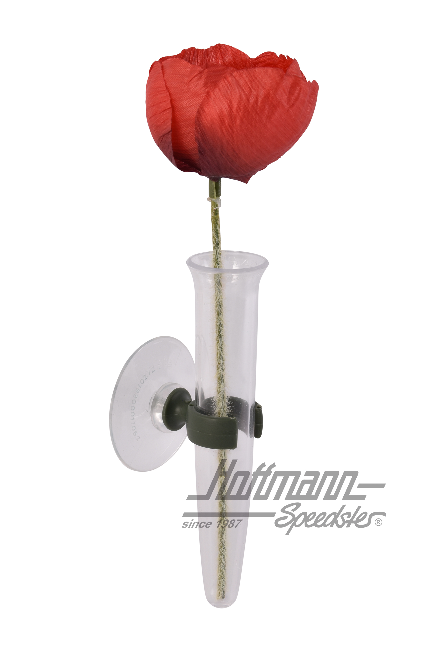 Flower vase, plexiglass, with red flower | --- --- --- | 020-2005