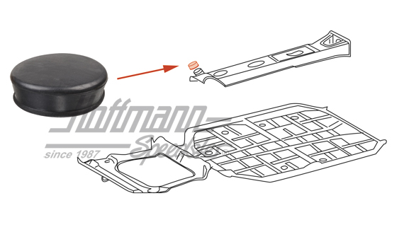 Rubber cap, transmission hump, front, 911/912 | 902 572 571 20 | 515-0870